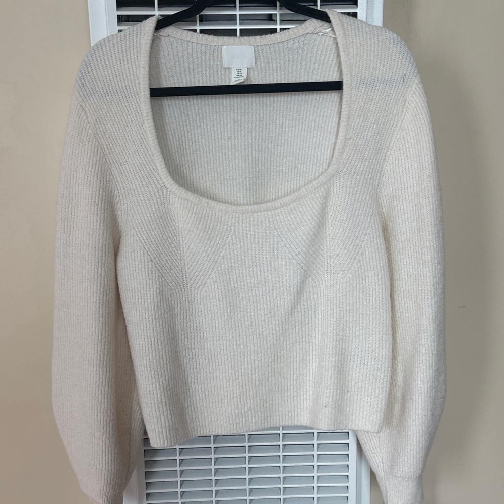 H&M Women's Scoop Neck Sweater - Cream